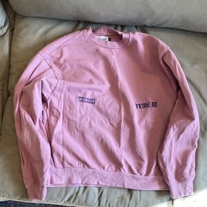 LONELY GHOST Pink Crewneck Sweater